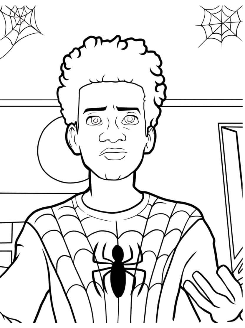 Miles Morales Spider Man Kleurplaat