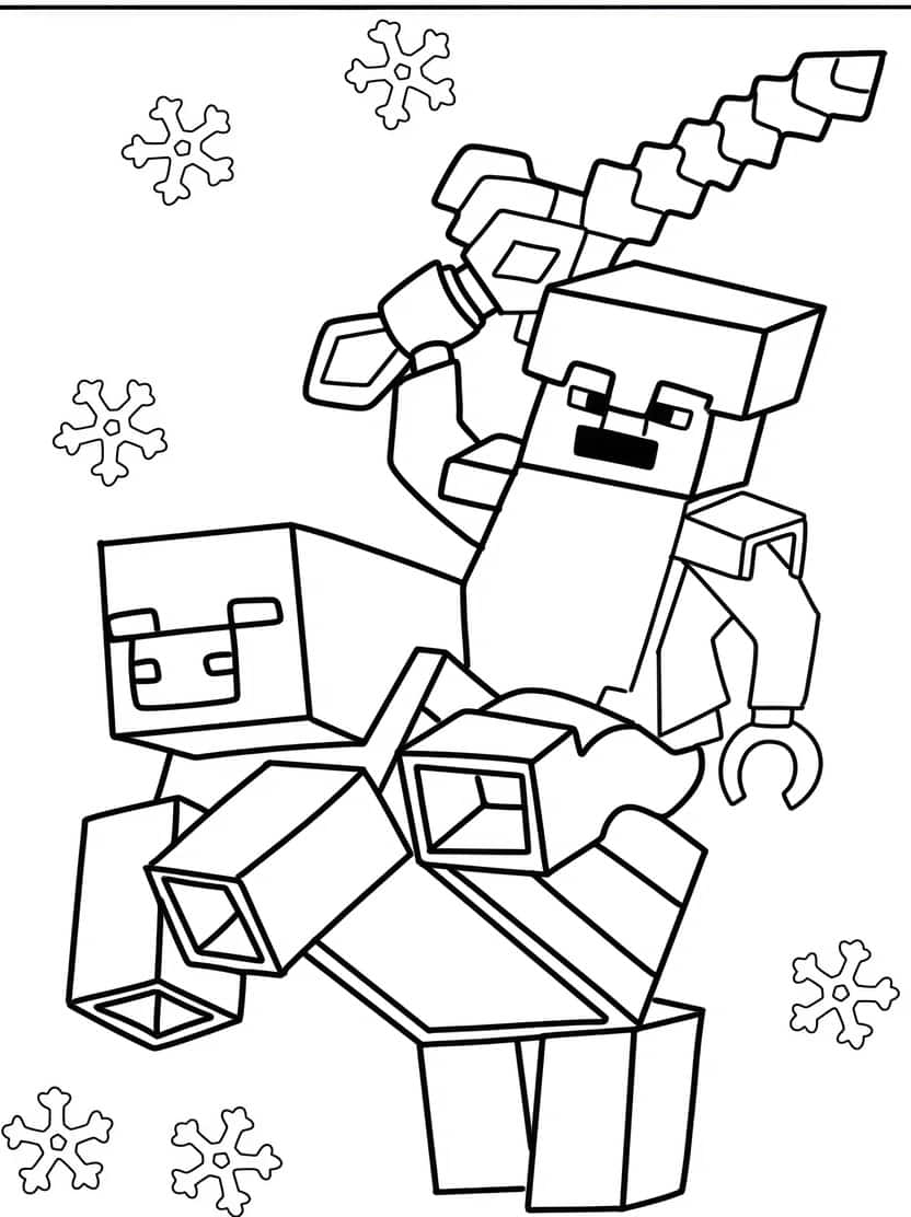 Minecraft Kerst Kleurplaten