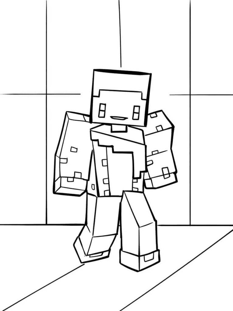 Funny minecraft coloring page for creative kids - Kleurplaat.org