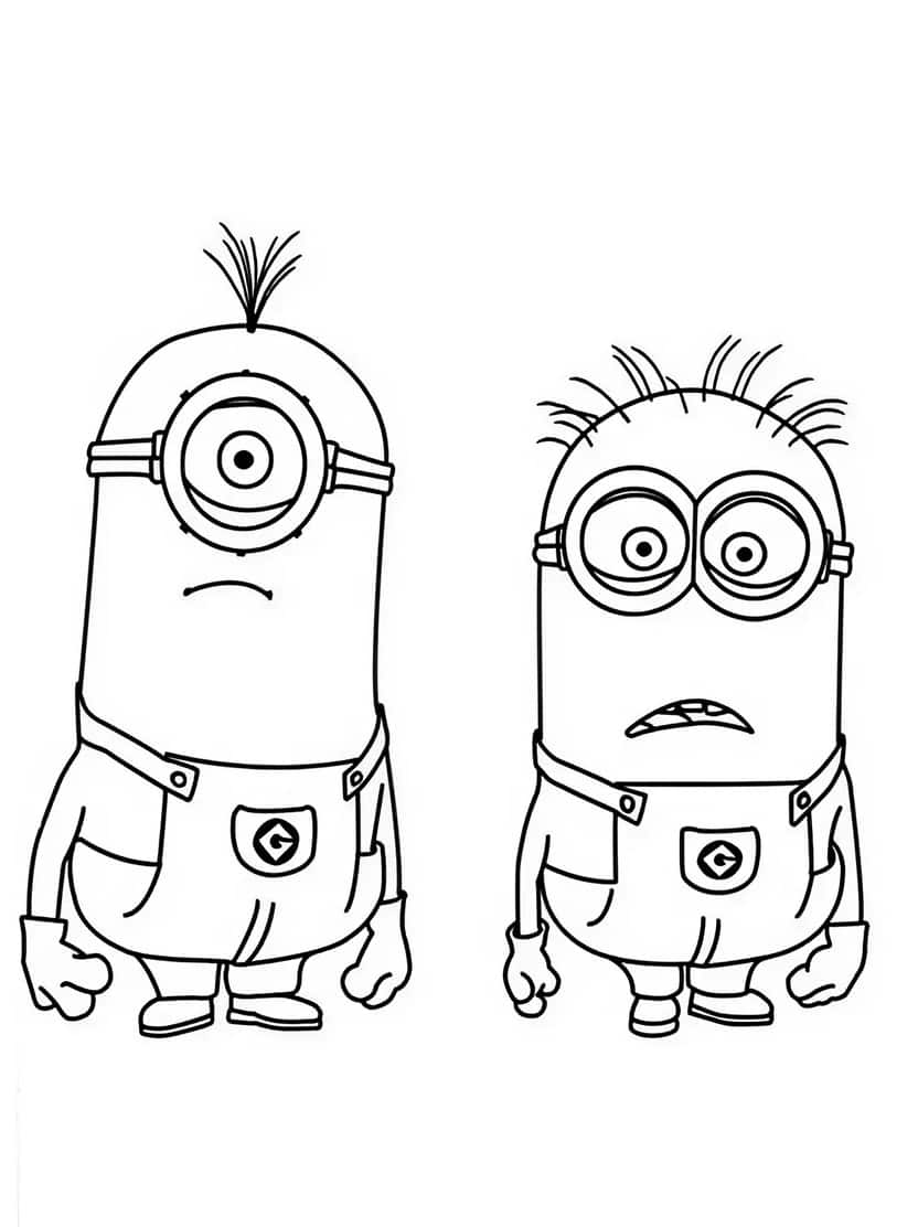 Minions Kleurplaten Duo