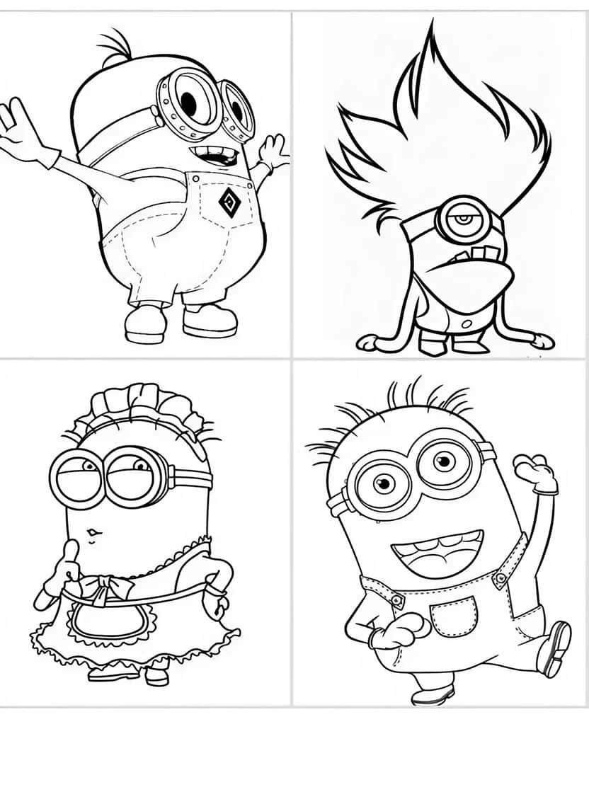 Minions Kleurplaten Personages