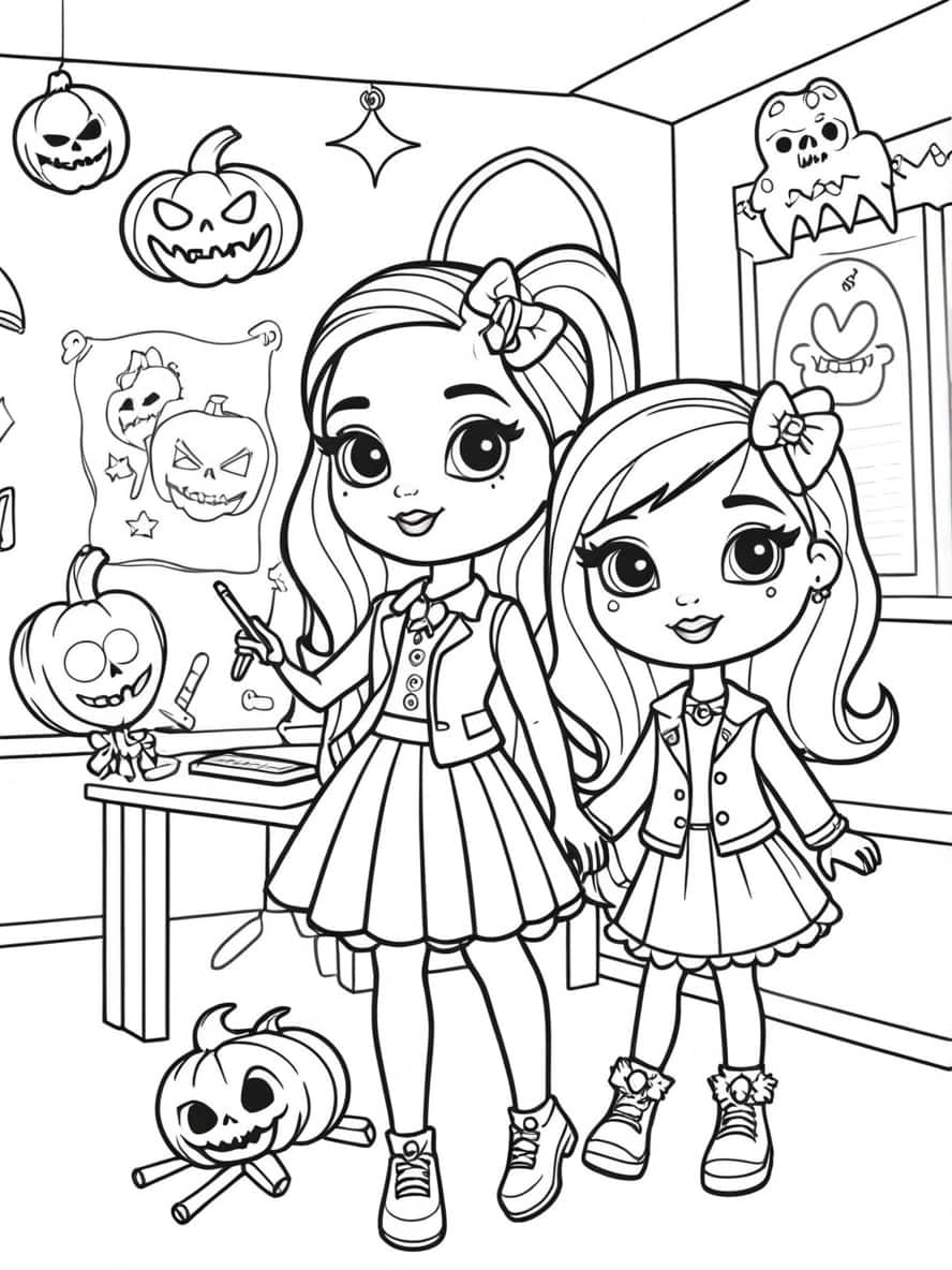 Monster High Kleurplaat Halloween Pret