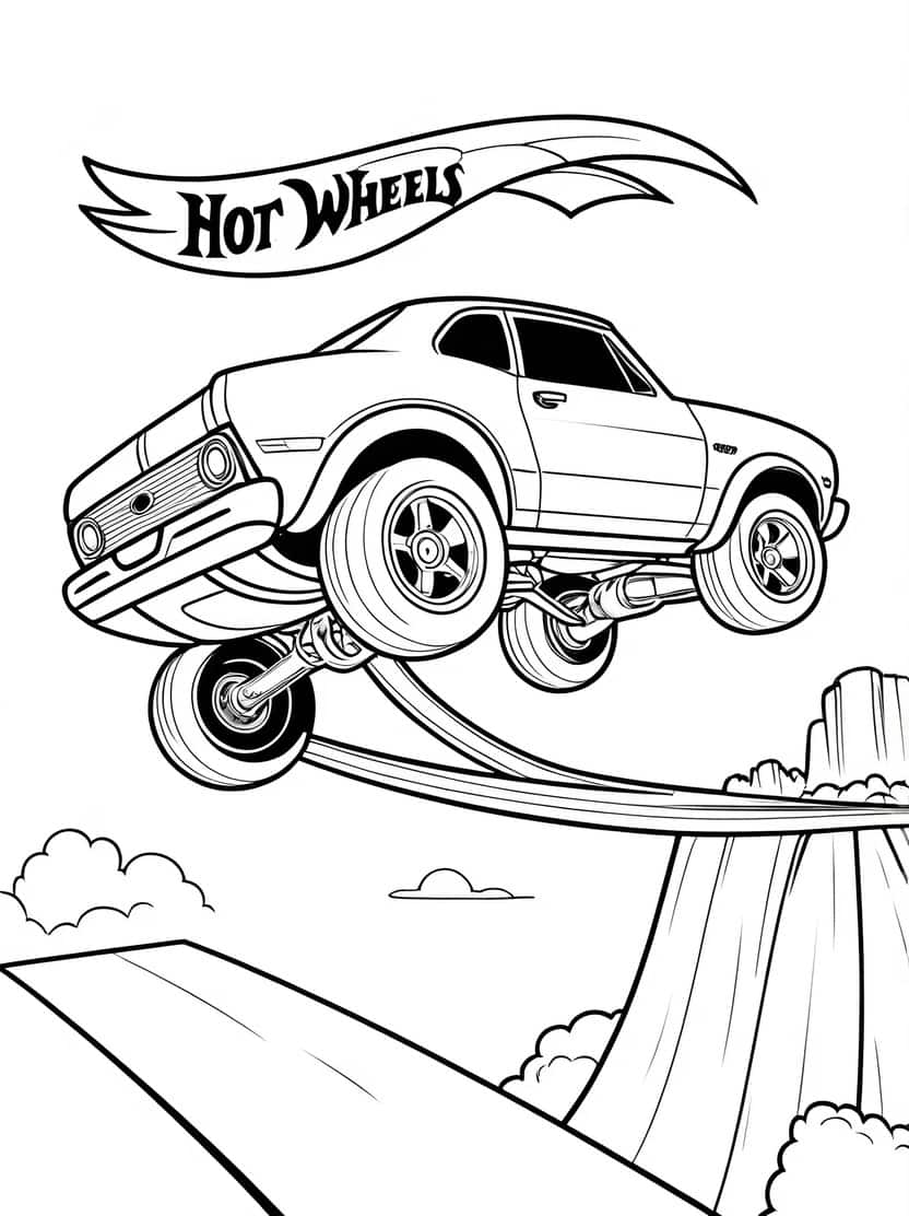 Opvallende Hot Wheels Kleurplaat