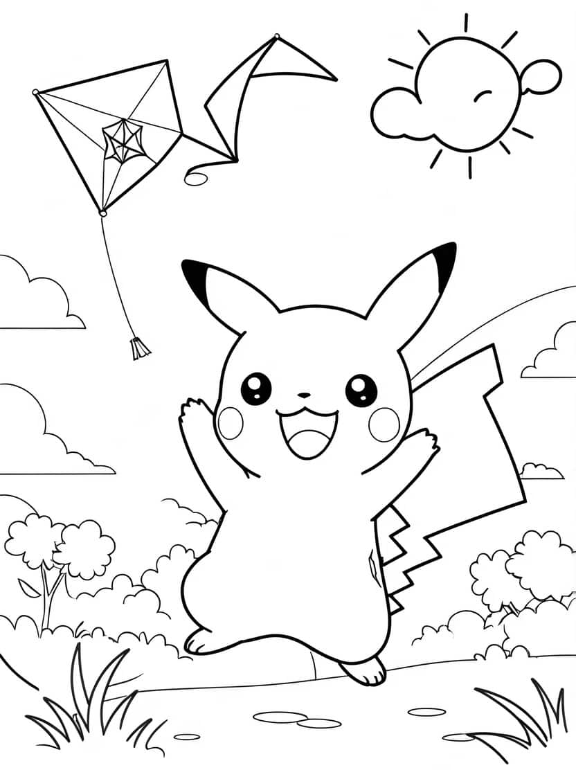 Pikachu Kleurplaten Onder De Zon