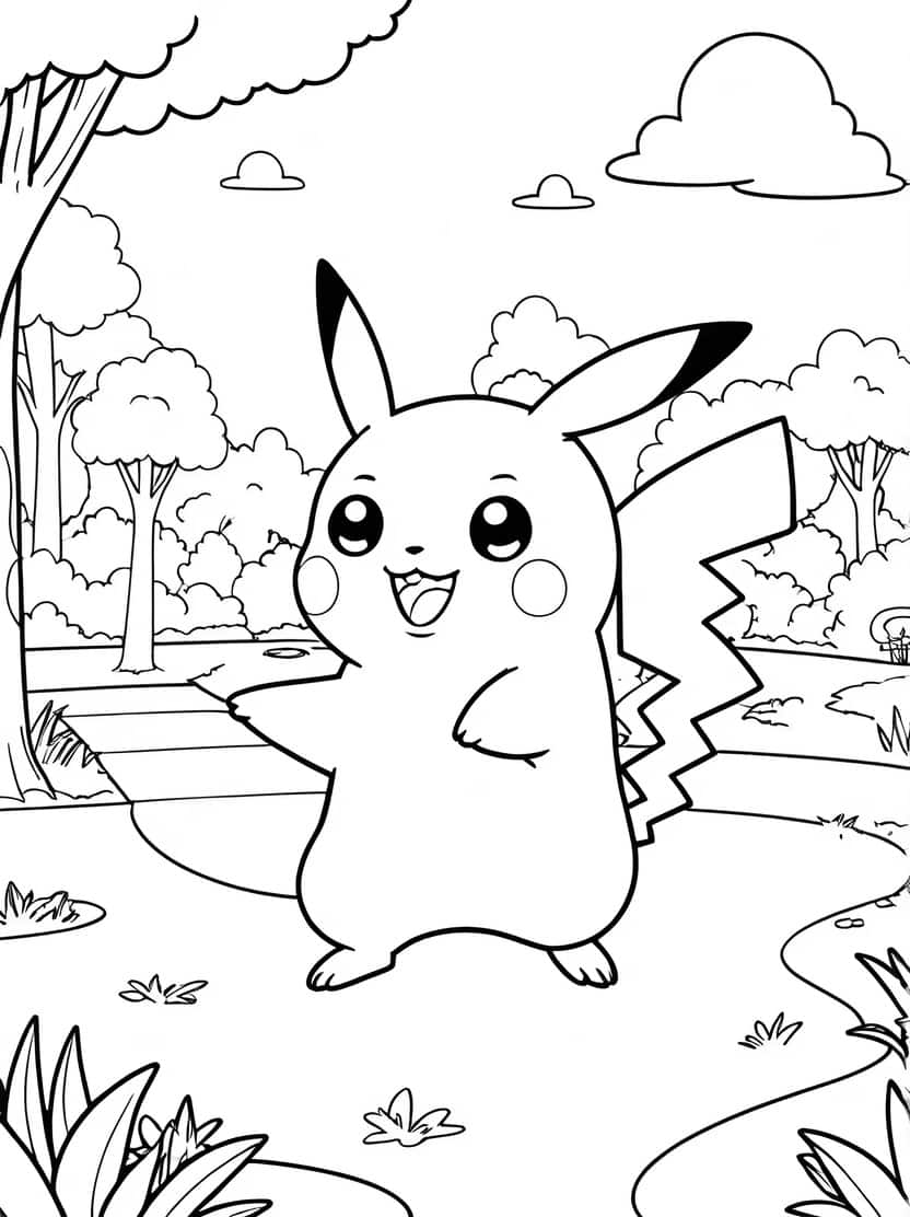 Pikachu Kleurplaten