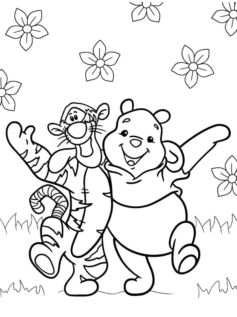 Pooh En Tigger Kleurplaat Winnie The Pooh