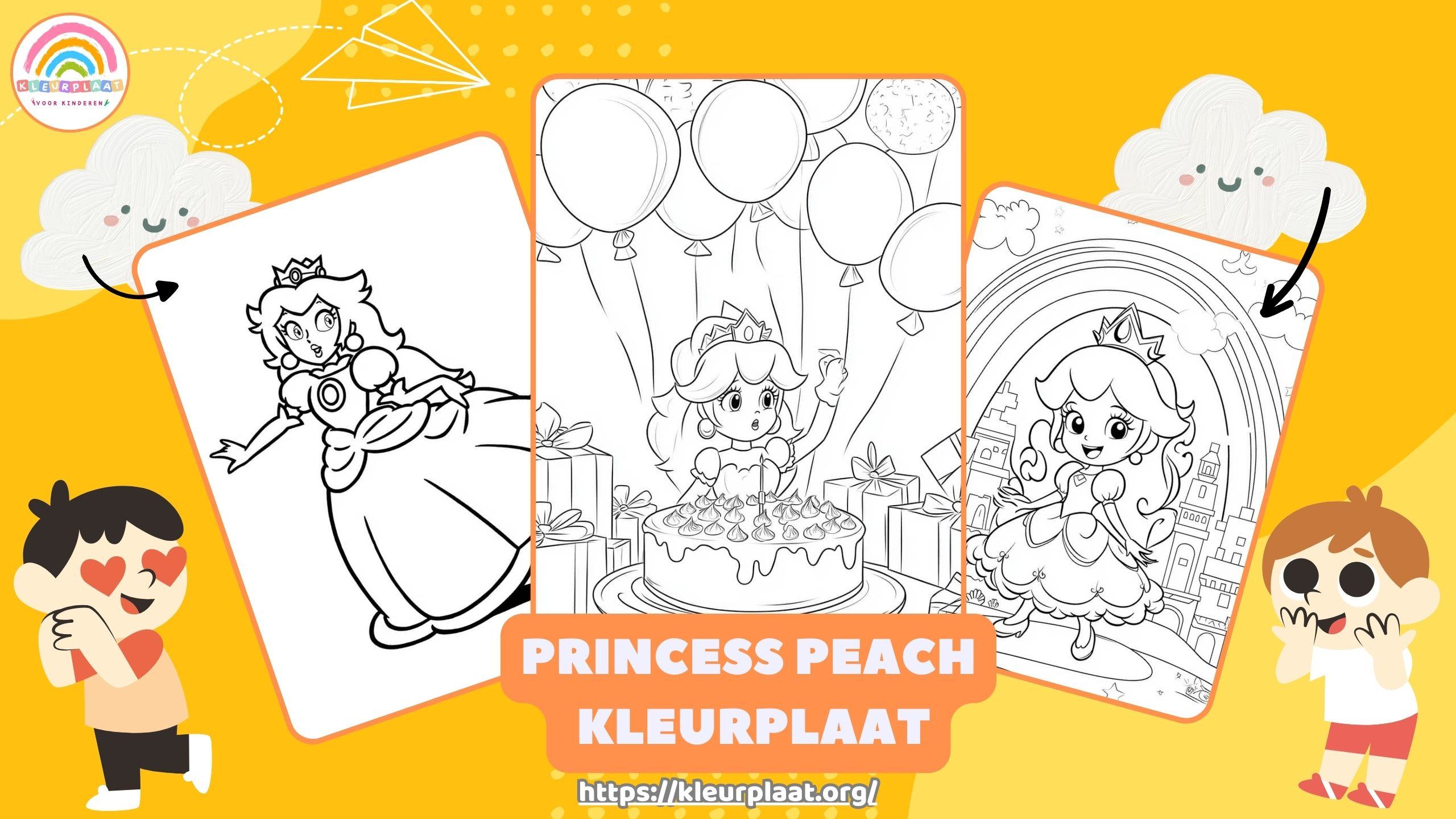 Princess Peach Kleurplaat