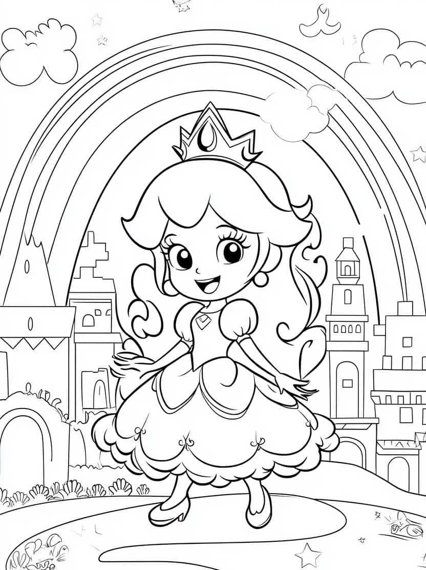 Princess Peach Kleurplaten Baby