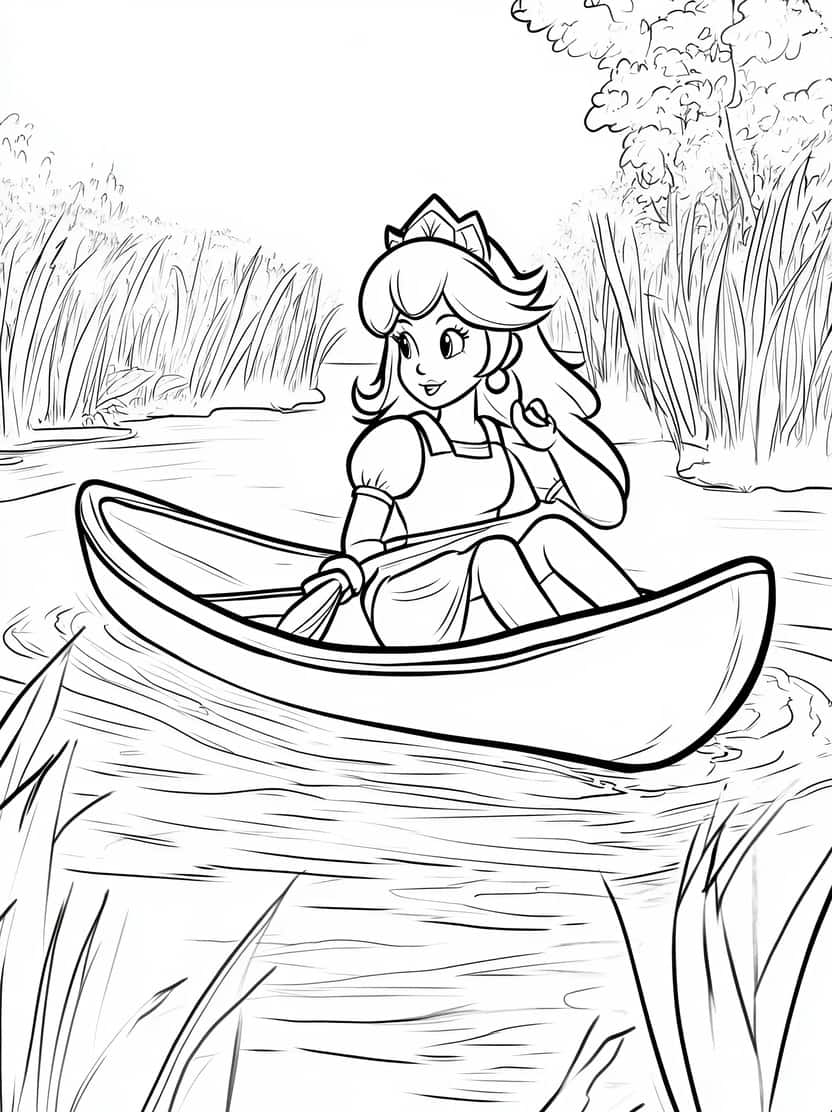 Princess Peach Kleurplaten Op De Rivier