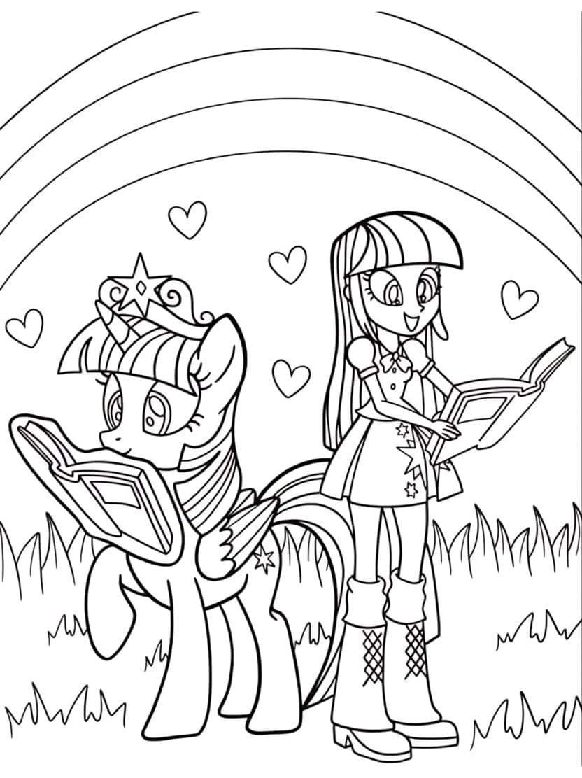 Prinses Twilight Sparkle Met Equestria Girls Versie Kleurplaat