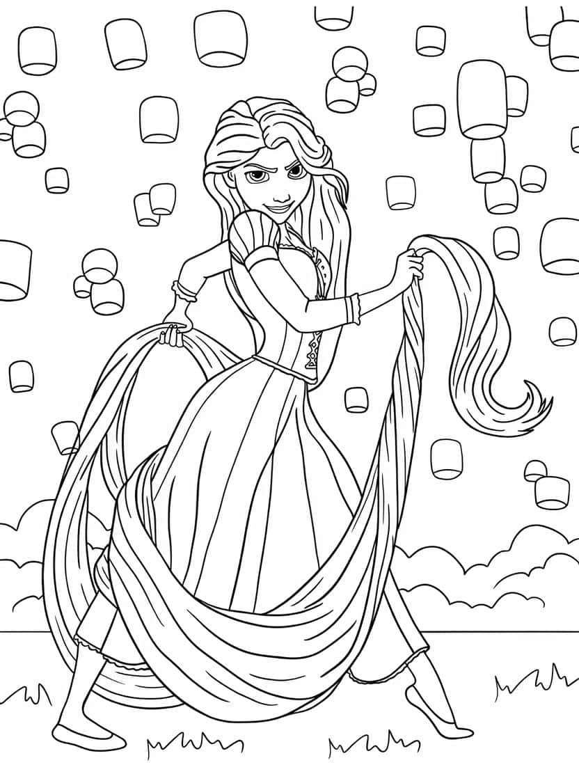 Rapunzel In Iconische Pose Kleurplaat Disney Prinses