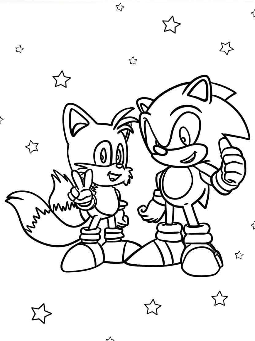 Schattig Kleurplaat Sonic En Tails