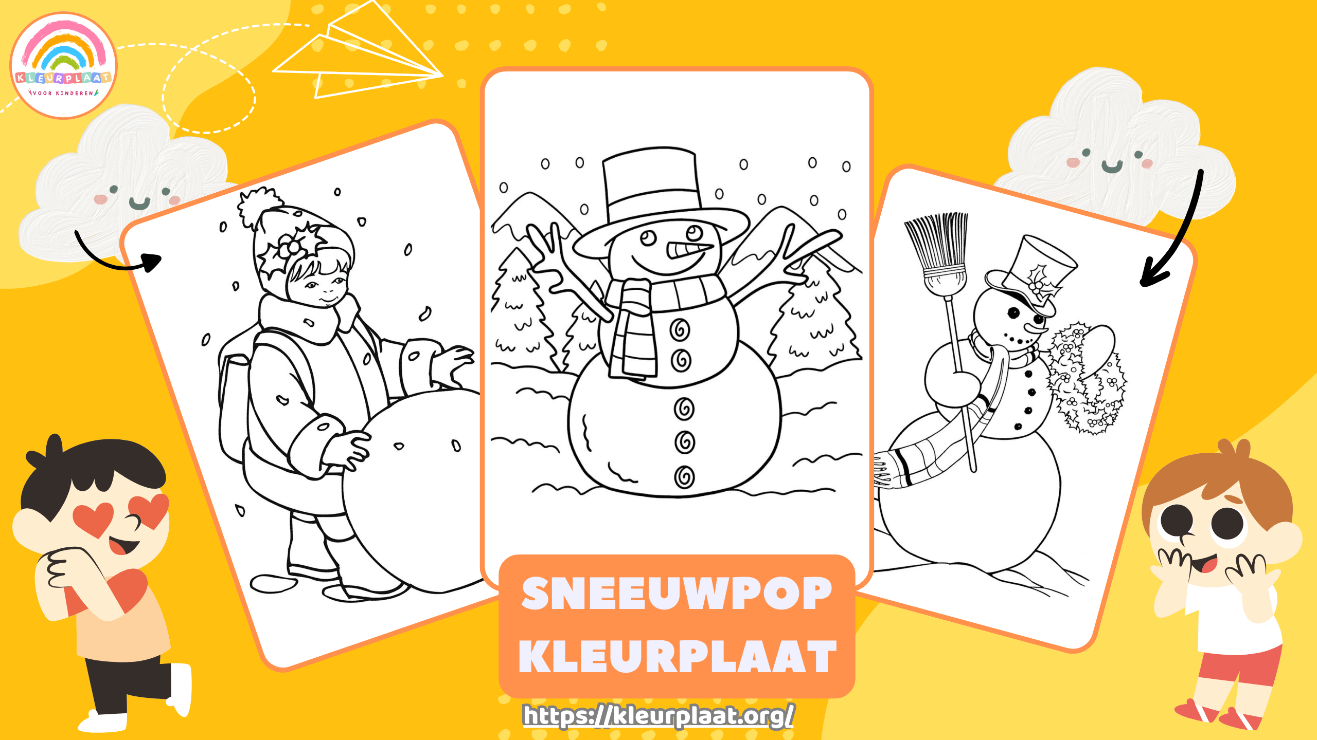 Sneeuwpop Kleurplaat