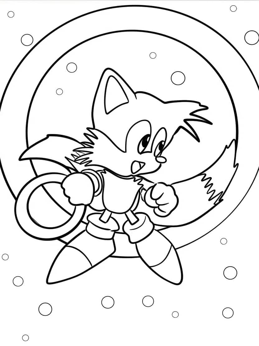 Sonic Tails Met Ringen Kleurplaten