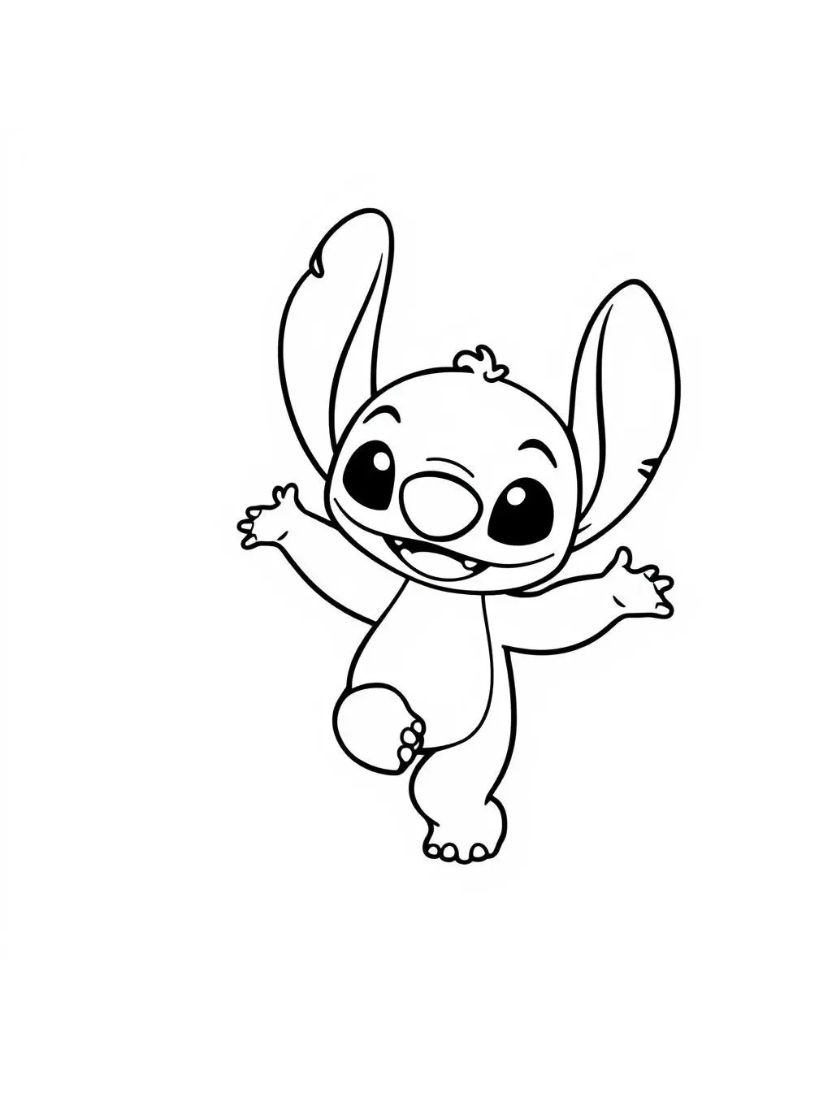 Stitch Kleurplaat Schattig Cute