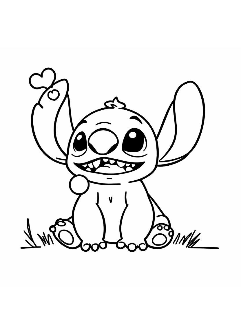 Stitch Kleurplaat Schattig Lief Gratis