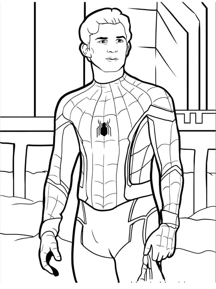 Tom Holland As Peter Parker Spider Man Kleurplaat