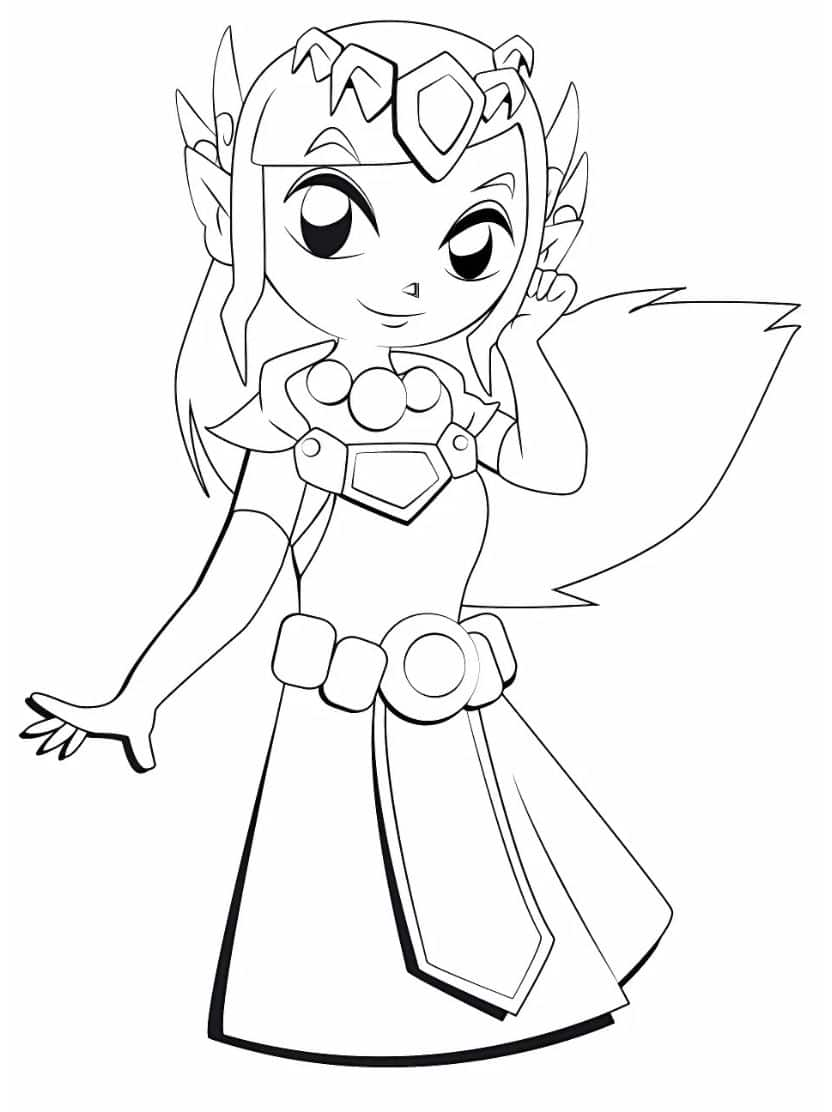 Zelda Kleurplaat Chibi