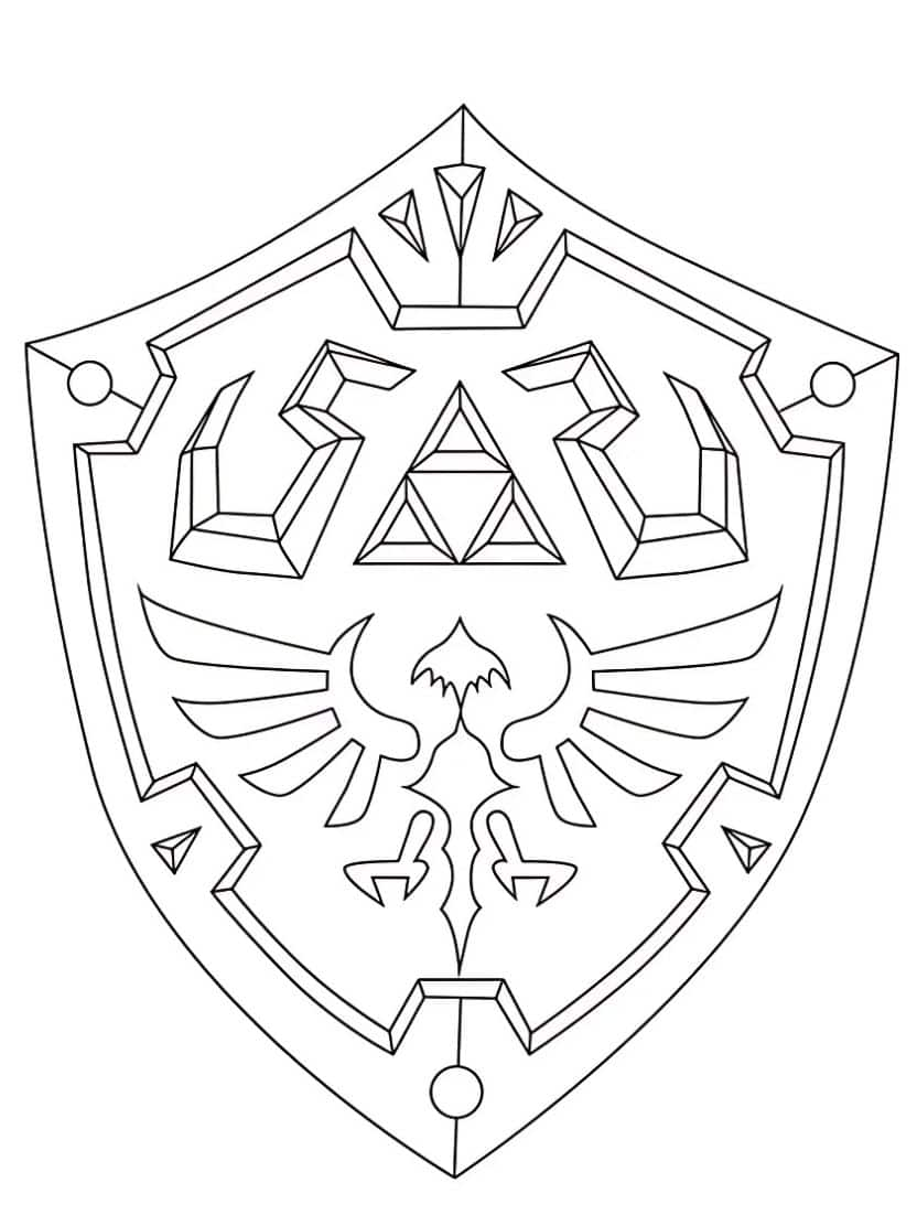 Zelda Kleurplaat Icoon Hylian Shield