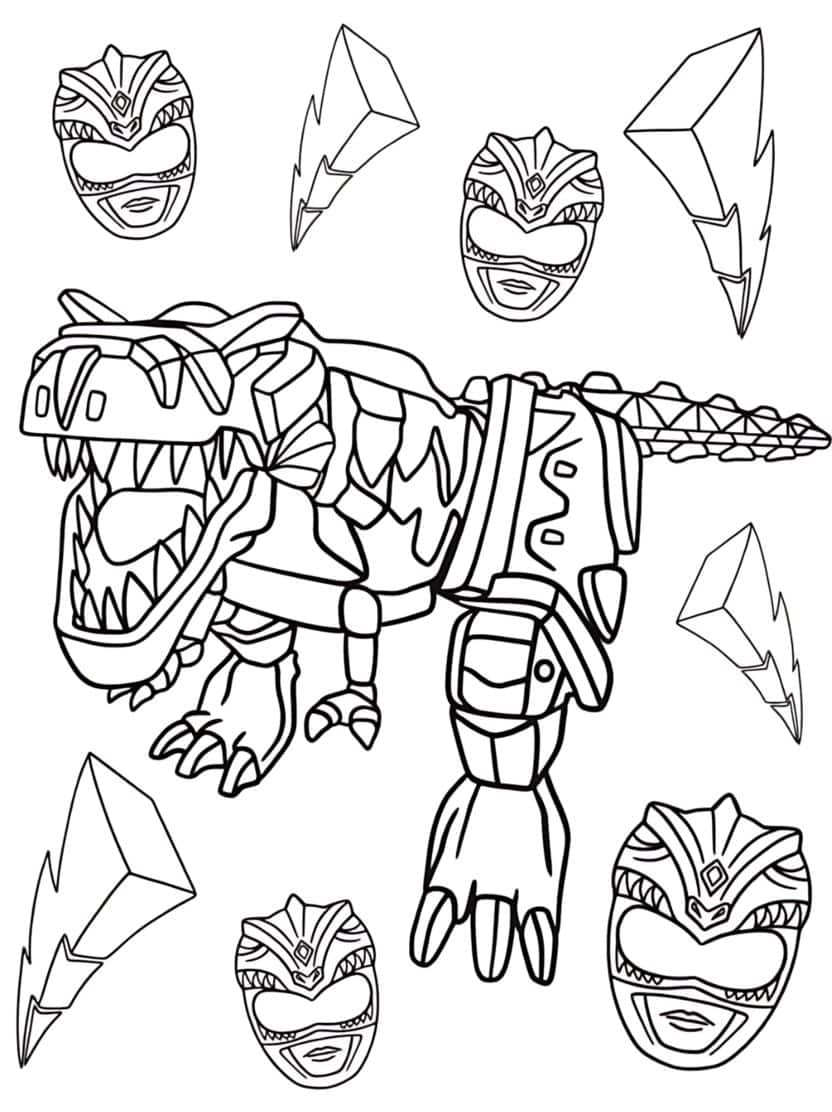 Zords In Power Rangers Dino Thunder Kleurplaat