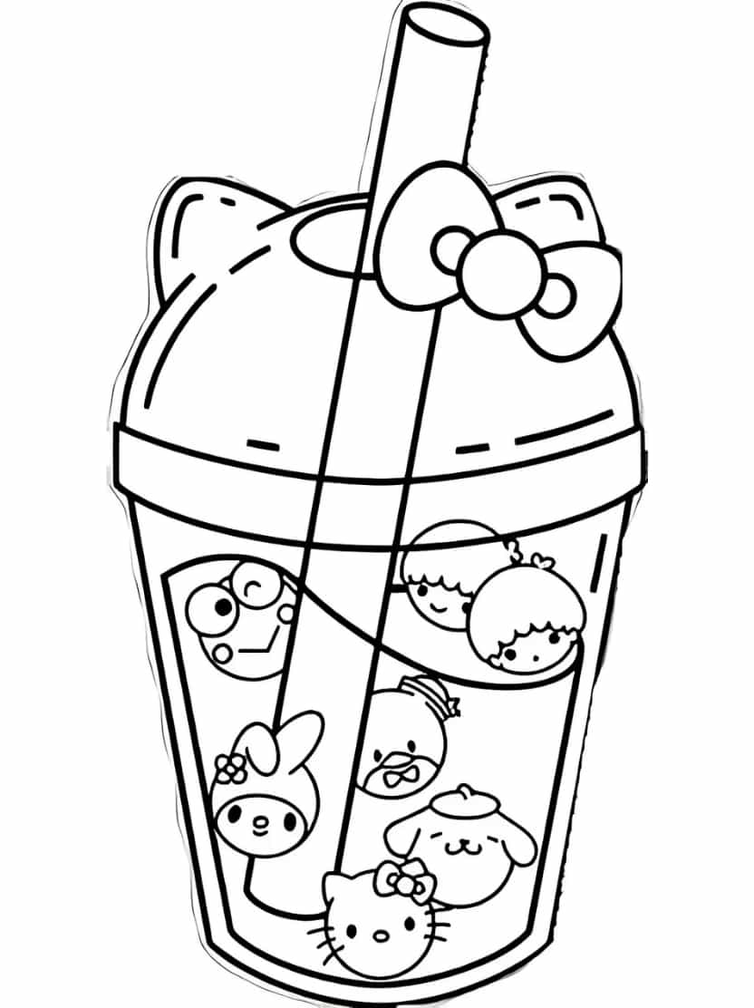 Boba Tea Sanrio Stijl