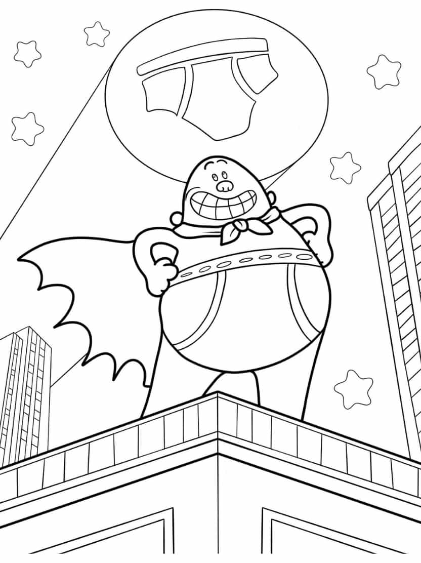 Captain Underpants Kleurplaat Schattig