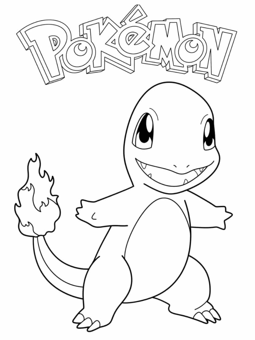 Charmander Kleurplaat Schattig