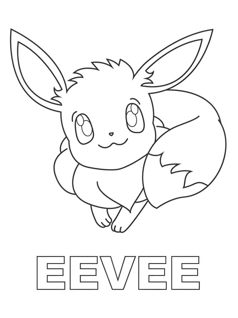 Eenvoudige Eevee Kleurplaten