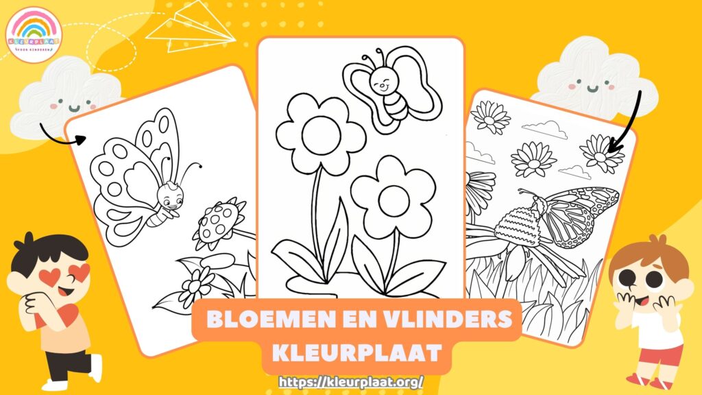 Kleurplaat Bloemen En Vlinders