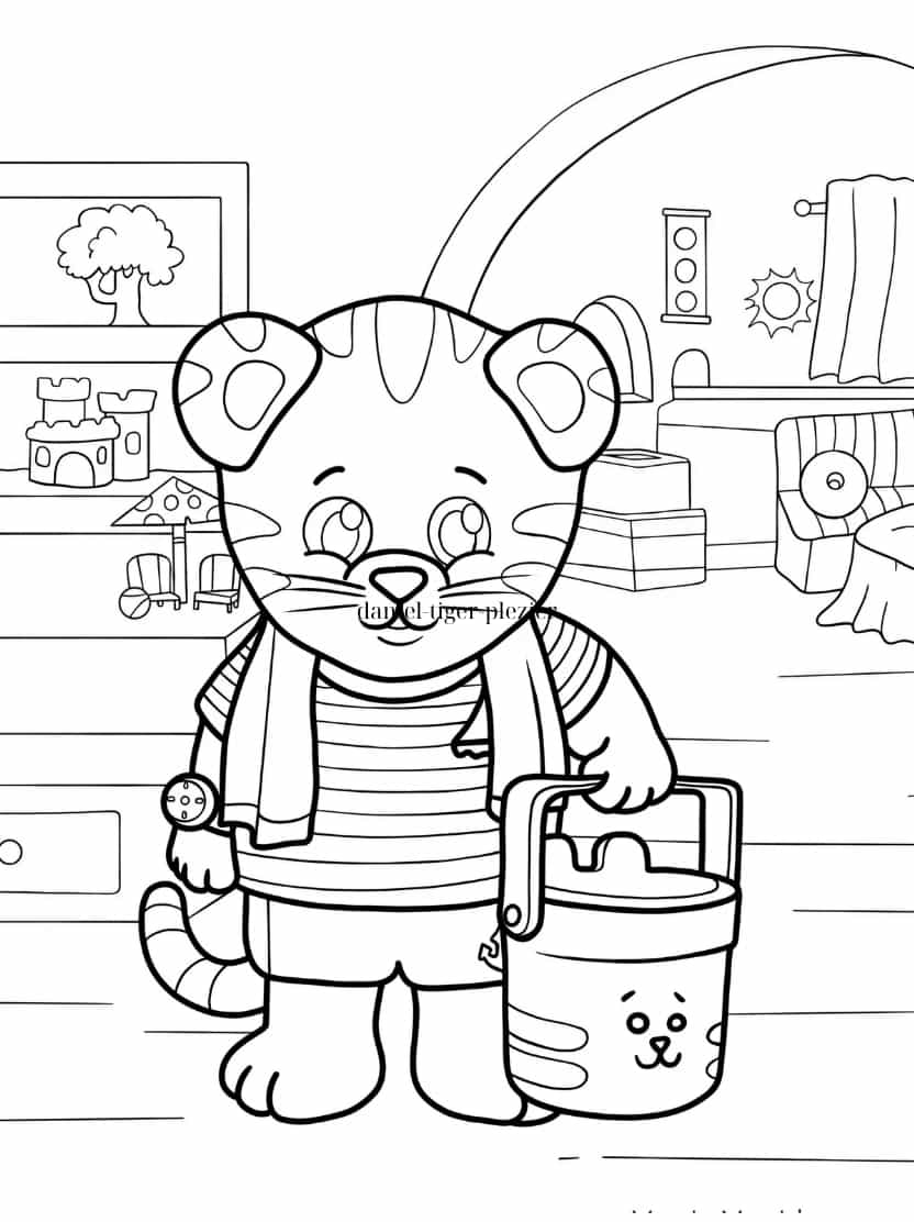 Kleurplaat Daniel Tiger Schattig