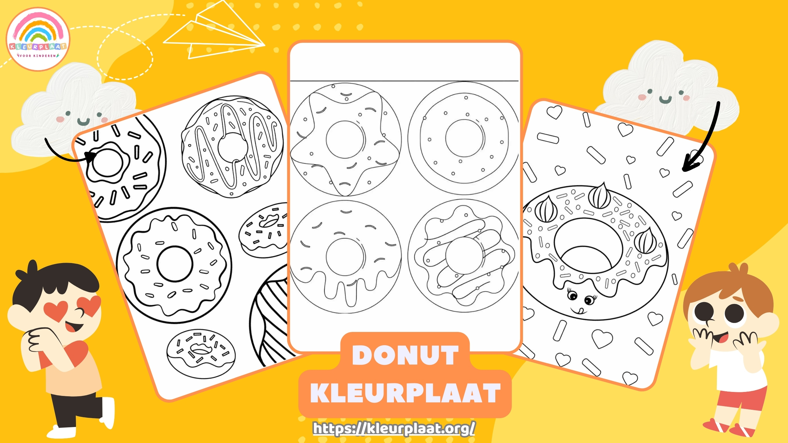 Kleurplaat Donut