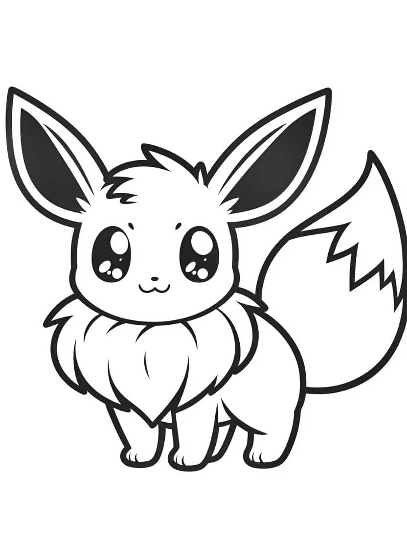 Kleurplaat Eevee Lief