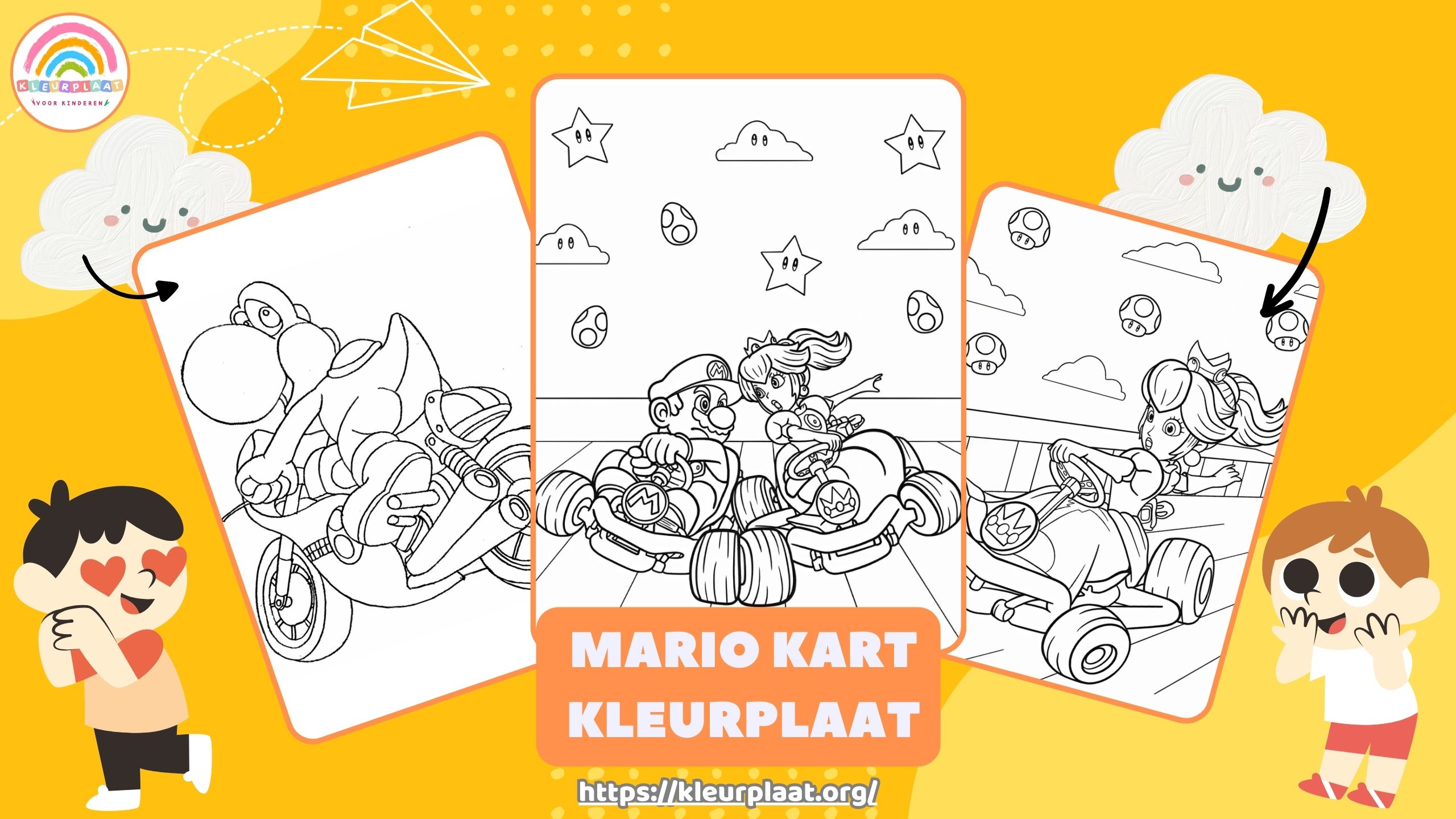 Kleurplaat Mario Kart