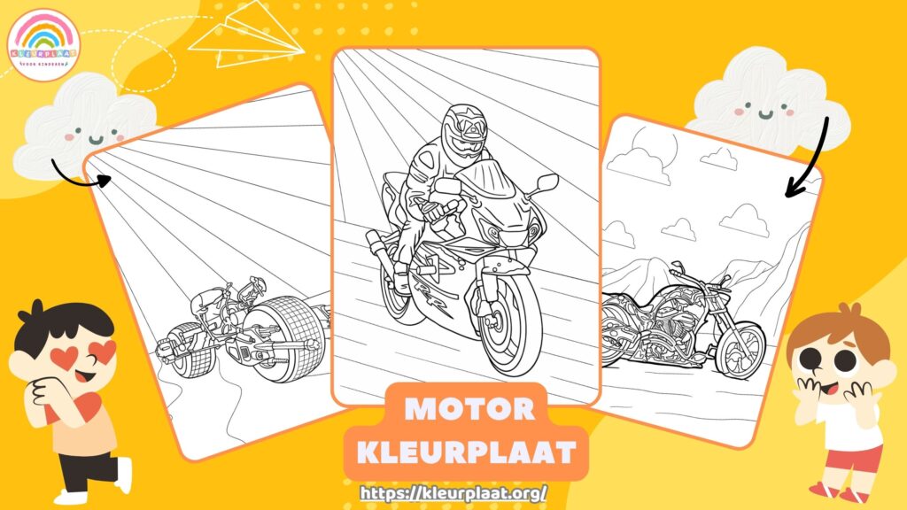 Kleurplaat Motor