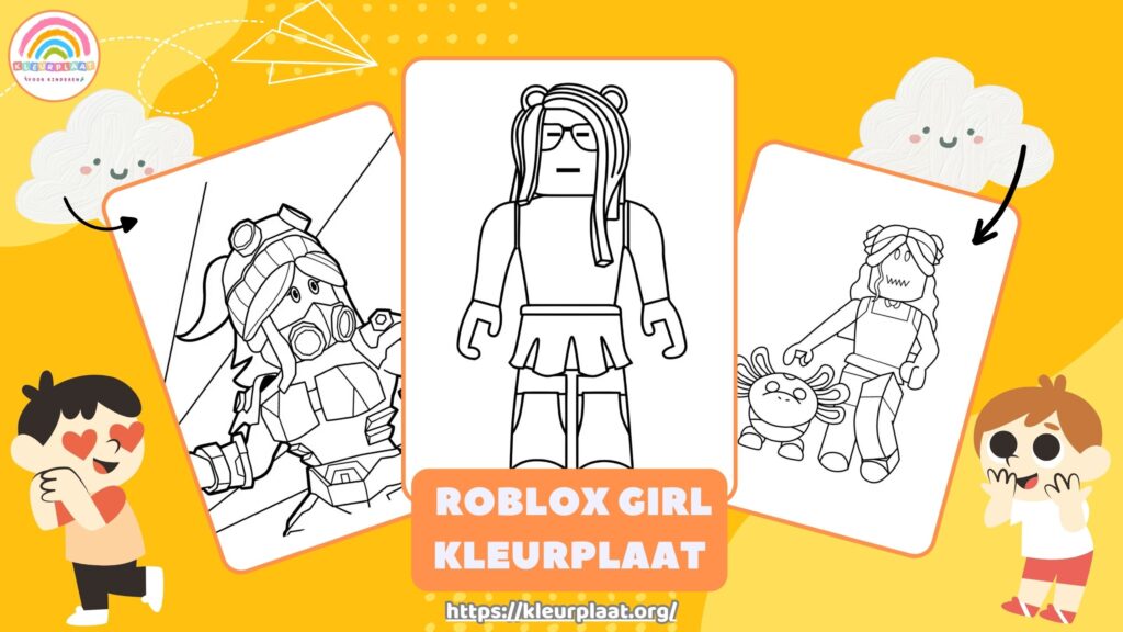 Kleurplaat Roblox Girl