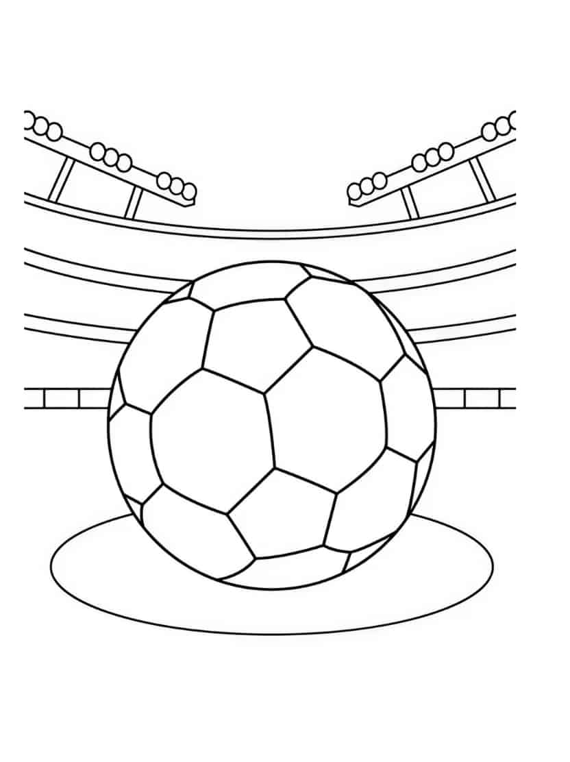 Kleurplaat Voetbal Eenvoudig