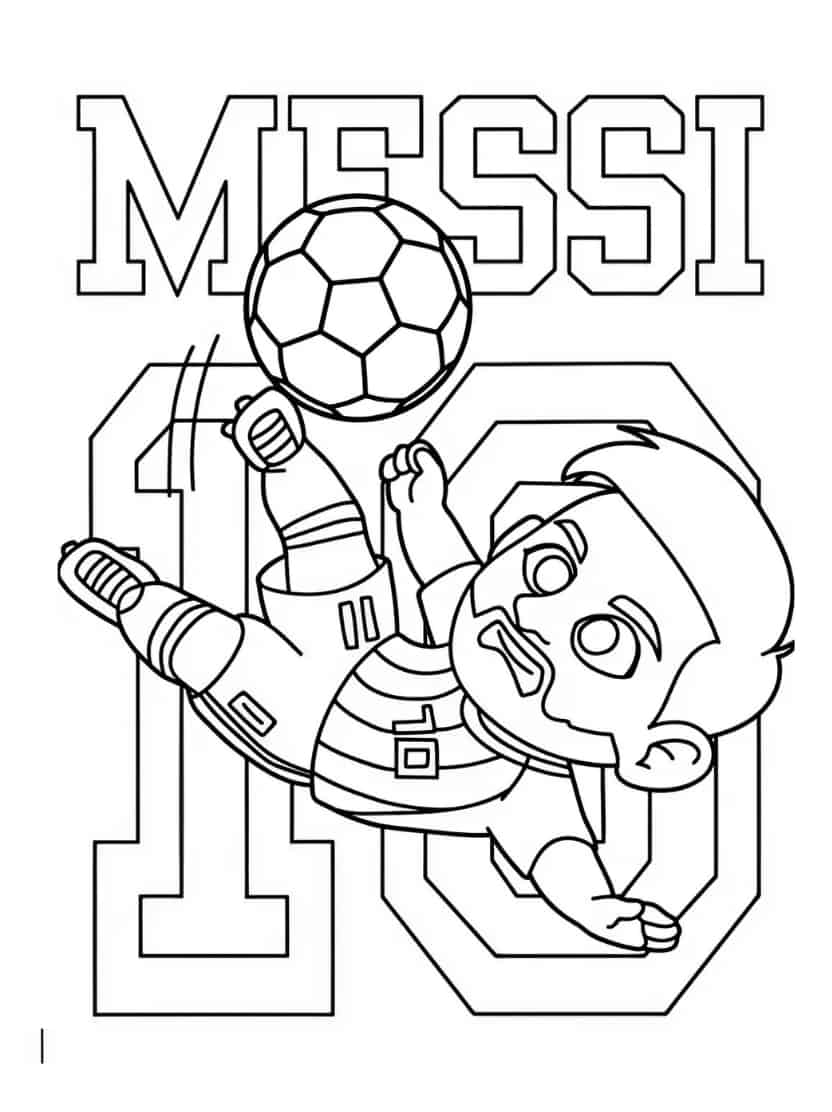 Kleurplaten Voetbal Messi