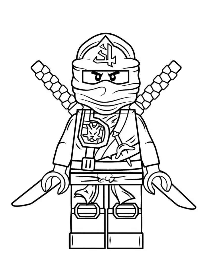 Ninjago Met Wapens Kleurplaat