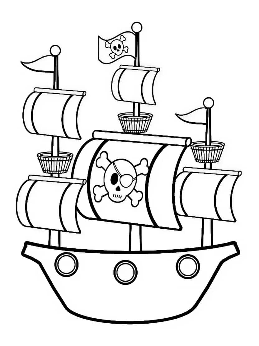 Piraat Kleurplaten Groot Schip