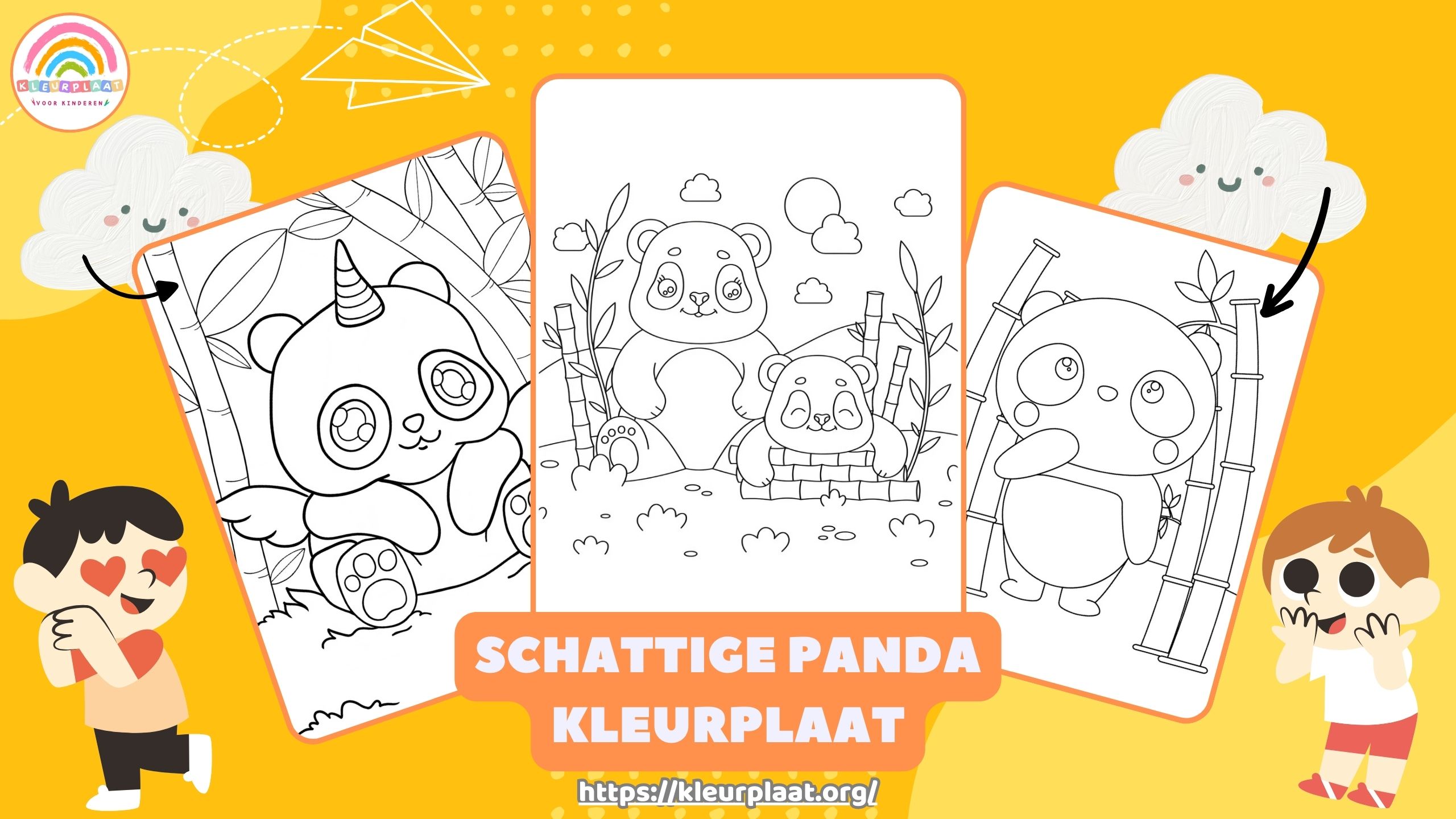 Schattige Panda Kleurplaat