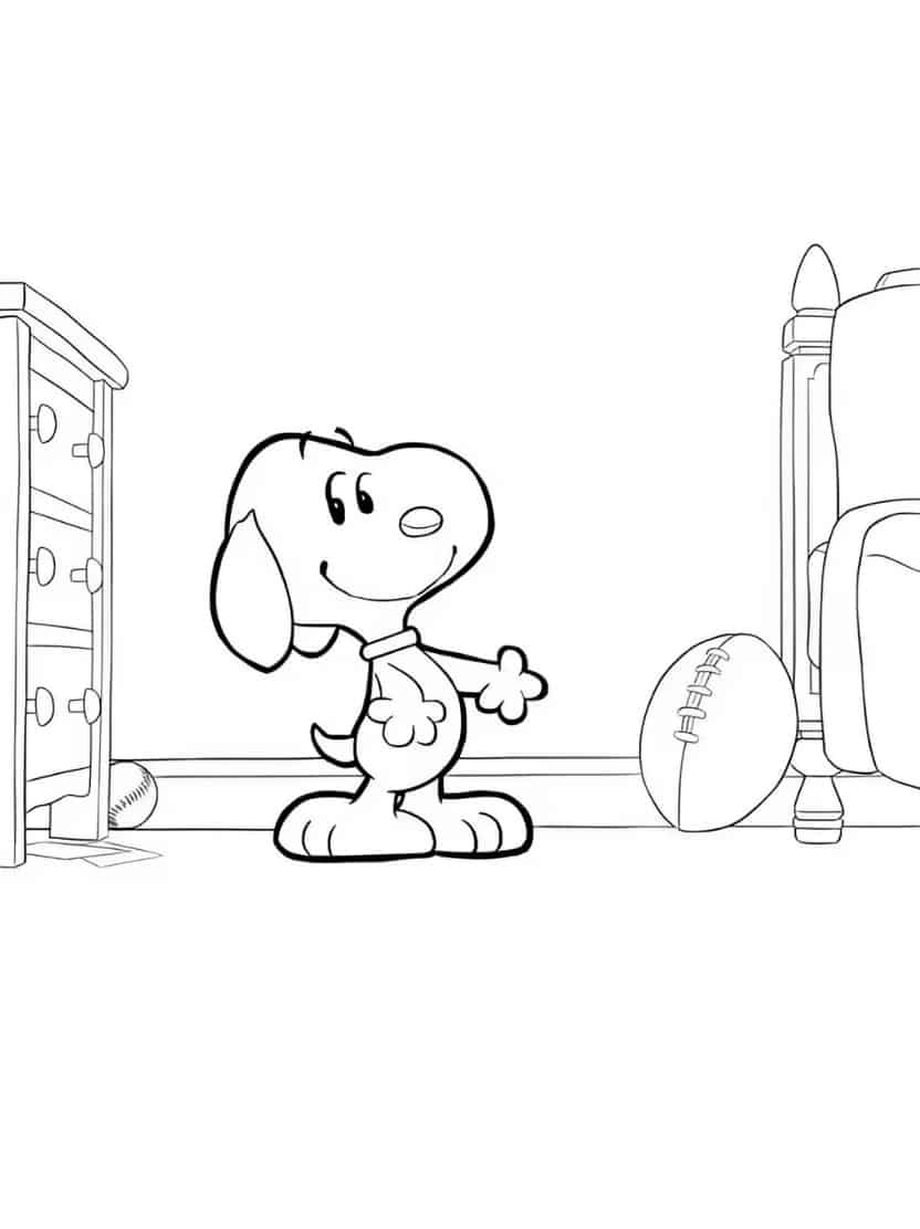 Snoopy In De Kamer Kleurplaat