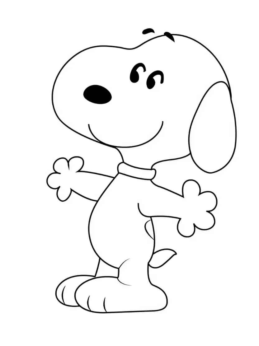 Snoopy Schattig Voor Kinderen Kleurplaat